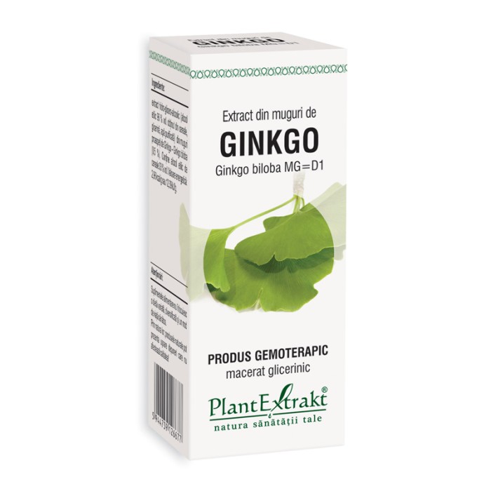 Extract din muguri de ginkgo - Ginkgo Biloba MG=D1 (50 ml), Plantextrakt Extract din muguri de ginkgo - Ginkgo Biloba MG=D1 (50 ml), Plantextrakt