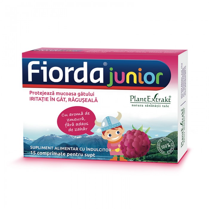 Fiorda Junior - aroma de zmeura (15 comprimate), Plantextrakt Fiorda Junior - aroma de zmeura (15 comprimate), Plantextrakt