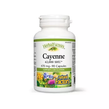 Cayenne Extract din ardei iute - paprika 470 mg (90 capsule), Natural Factors