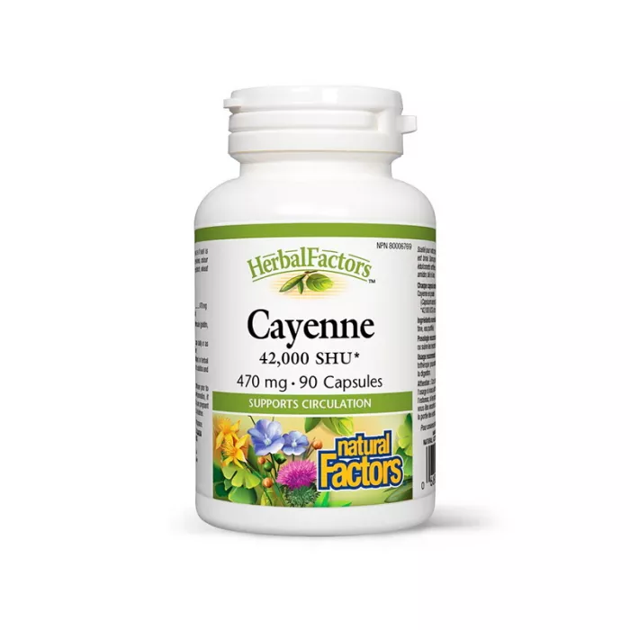 Cayenne Extract din ardei iute - paprika 470 mg (90 capsule), Natural Factors