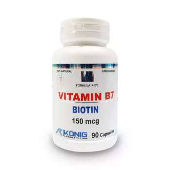 Vitamina B7 Biotina (Vitamina H) 150 mcg (90 capsule), Konig Laboratorium