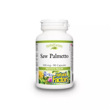 Saw Palmetto Forte Extract din fructe de palmier pitic 500 mg (90 capsule), Natural Factors Saw Palmetto Forte Extract din fructe de palmier pitic 500 mg (90 capsule), Natural Factors