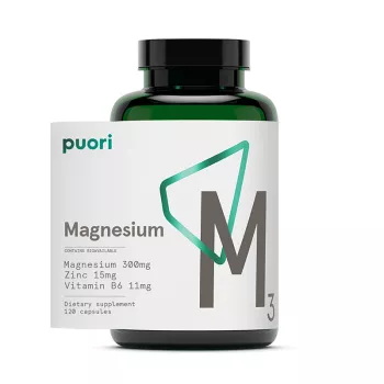 Puori M3 Complex de Magneziu, Zinc, Vitamina B6 si Acid Malic (120 capsule), Puori Puori M3 Complex de Magneziu, Zinc, Vitamina B6 si Acid Malic (120 capsule), Puori