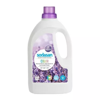 Detergent bio lichid rufe albe si color lavanda (1.5 litri), Sodasan