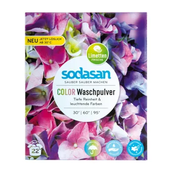 Detergent praf bio pentru rufe albe si colorate lime (1010 grame), Sodasan