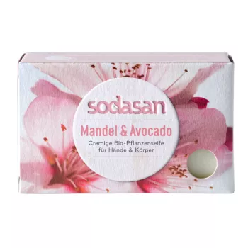Sapun crema bio migdale si avocado (100 grame), Sodasan Sapun crema bio migdale si avocado (100 grame), Sodasan