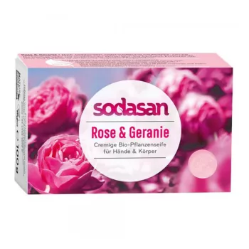 Sapun crema bio trandafir salbatic (100 grame), Sodasan Sapun crema bio trandafir salbatic (100 grame), Sodasan