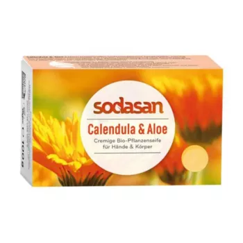 Sapun crema cu galbenele si aloe (100 grame), Sodasan Sapun crema cu galbenele si aloe (100 grame), Sodasan