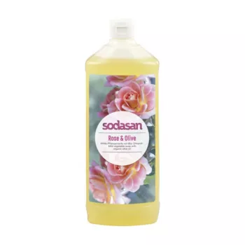 Sapun lichid - gel de dus bio trandafir masline (1 litru), Sodasan