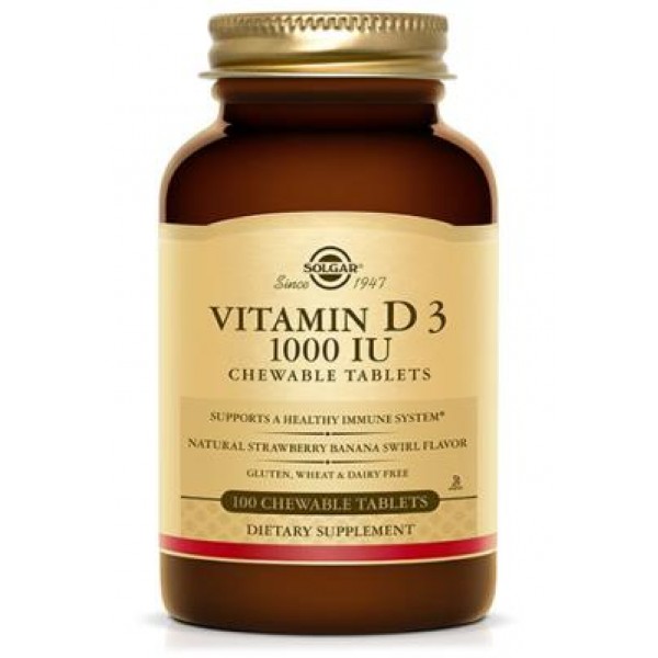 Vitamin D3 1000 IU chewable (100 tablete) Botaniq.ro Magazin Online