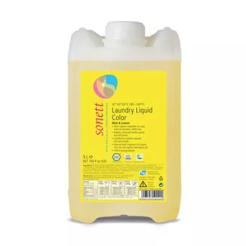 Detergent ecologic lichid pentru rufe colorate menta si lamaie (5 litri), Sonett Detergent ecologic lichid pentru rufe colorate menta si lamaie (5 litri), Sonett