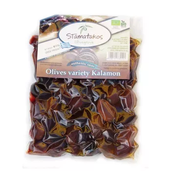 Masline Kalamata vidate bio (250 grame), Stamatakos