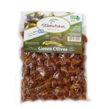 Masline verzi vidate bio (250 grame), Stamatakos