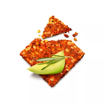 Crackers RAW cu rosii, vegan, fara gluten (80 grame), The Beginnings Crackers RAW cu rosii, vegan, fara gluten (80 grame), The Beginnings