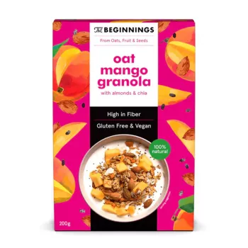 Granola cu ovaz si mango, fara gluten, vegan, fara zahar (200 grame), The Beginnings Granola cu ovaz si mango, fara gluten, vegan, fara zahar (200 grame), The Beginnings