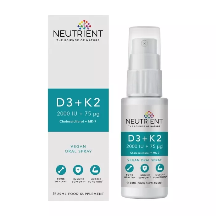 Neutrient™ D3+K2 2000UI+75µg Vegan Oral Spray (20 ml) Neutrient™ D3+K2 2000UI+75µg Vegan Oral Spray (20 ml)