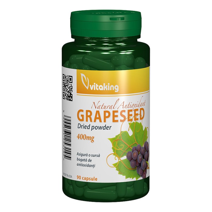 Capsule din samburi de struguri 400 mg (90 capsule), Vitaking Capsule din samburi de struguri 400 mg (90 capsule), Vitaking