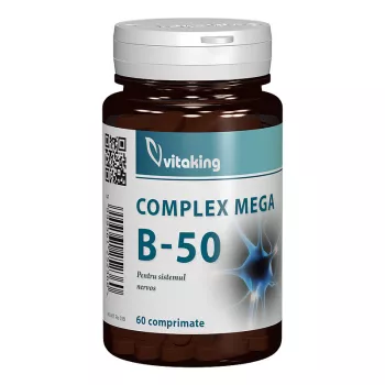 Complex Mega B-50 cu Folat (60 comprimate), Vitaking