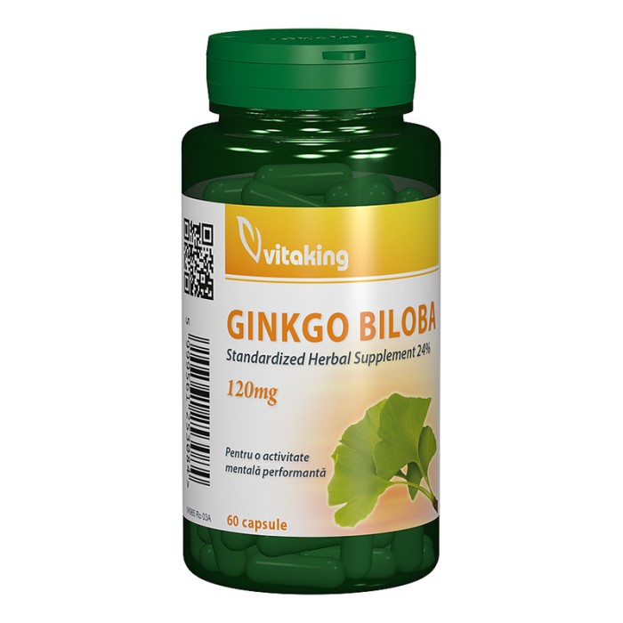 Extract de Ginkgo Biloba 120 mg cu absorbtie indelungata (60 capsule), Vitaking Extract de Ginkgo Biloba 120 mg cu absorbtie indelungata (60 capsule), Vitaking
