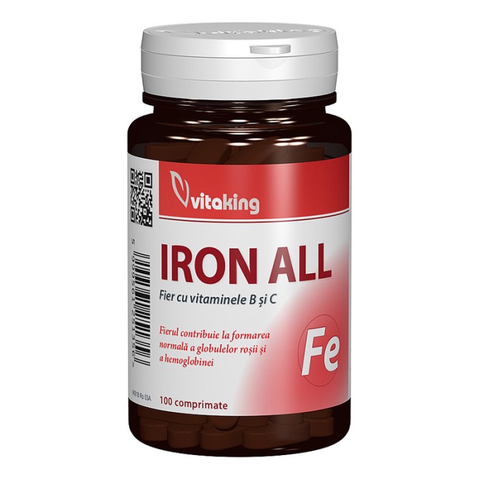 Fier cu Vitamina B si C (100 comprimate), Vitaking Fier cu Vitamina B si C (100 comprimate), Vitaking