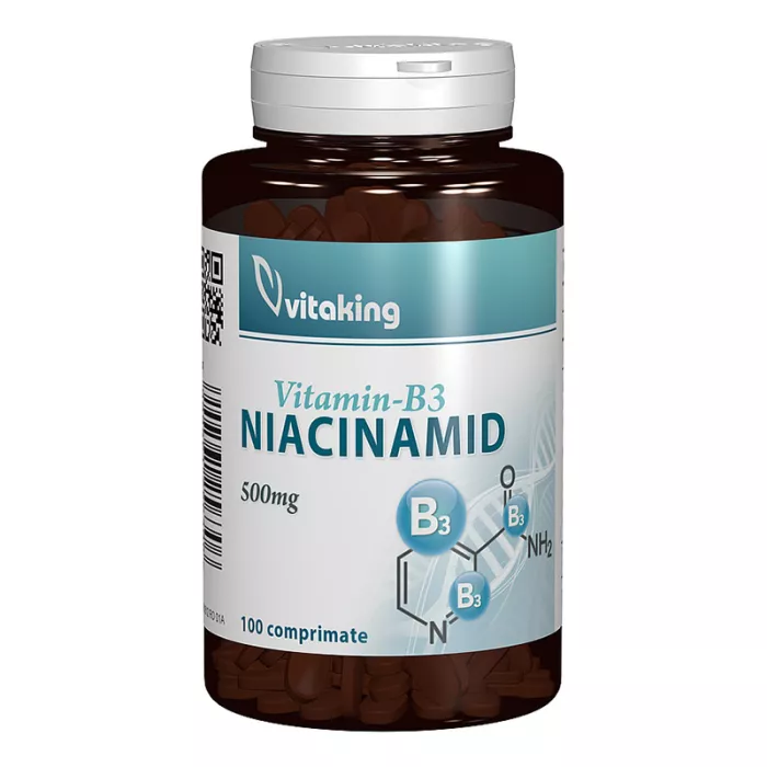 Vitamina B3 Niacinamida 500 mg (100 comprimate), Vitaking Vitamina B3 Niacinamida 500 mg (100 comprimate), Vitaking