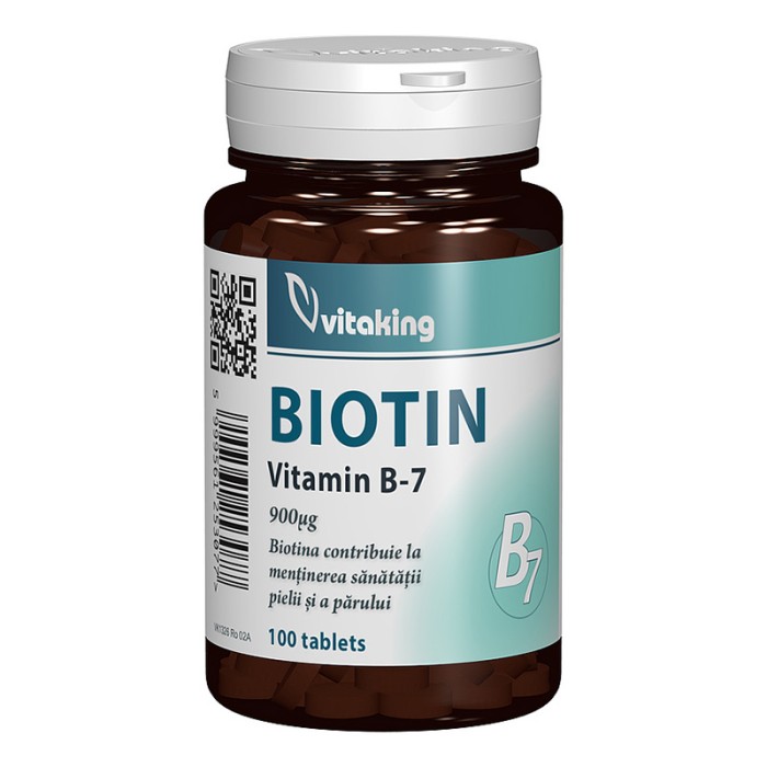 Vitamina B7 Biotina 900 mcg (100 comprimate), Vitaking Vitamina B7 Biotina 900 mcg (100 comprimate), Vitaking