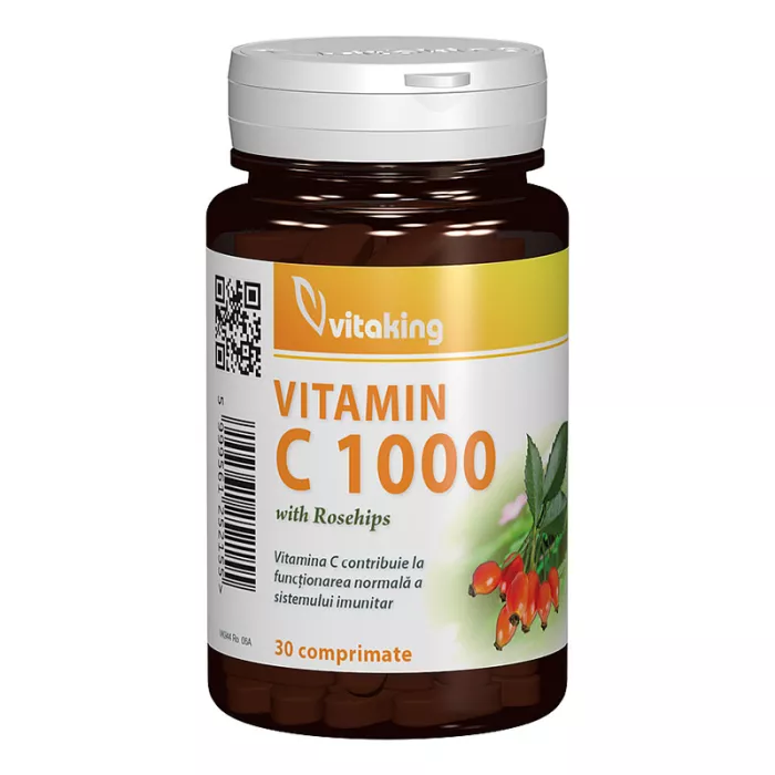 Vitamina C 1000 mg cu macese (30 comprimate), Vitaking Vitamina C 1000 mg cu macese (30 comprimate), Vitaking