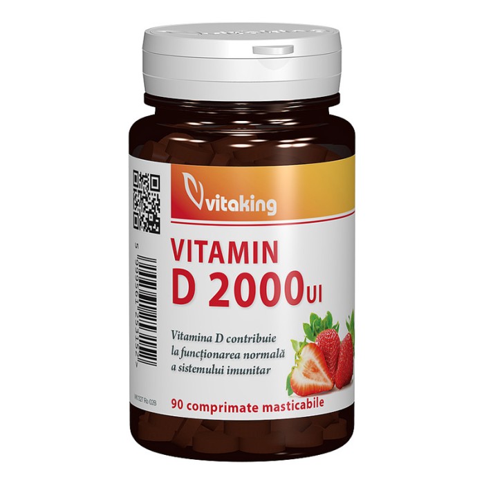 Vitamina D 2000 UI masticabila (90 comprimate), Vitaking
