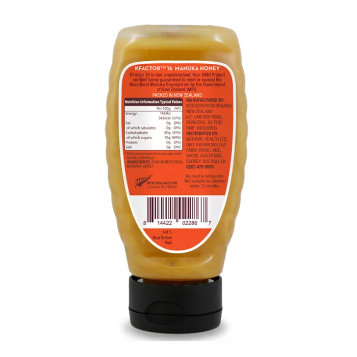 Miere de Manuka KFactor 16 RAW - Squeezy (340 grame), Wedderspoon Miere de Manuka KFactor 16 RAW - Squeezy (340 grame), Wedderspoon