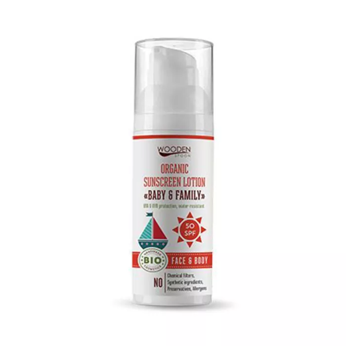 Lotiune protectie solara SPF 50 bio (50 ml), Wooden Spoon Lotiune protectie solara SPF 50 bio (50 ml), Wooden Spoon