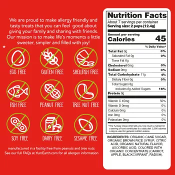 Acadele asortate, BIO, fara alergeni (87 grame), YumEarth Acadele asortate, BIO, fara alergeni (87 grame), YumEarth