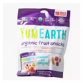 Pachet jeleuri cu aroma de fructe, bio, fara gluten (10x19.8 grame), YumEarth Pachet jeleuri cu aroma de fructe, bio, fara gluten (10x19.8 grame), YumEarth