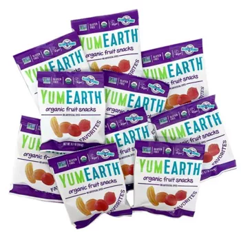 Pachet jeleuri cu aroma de fructe, bio, fara gluten (10x19.8 grame), YumEarth Pachet jeleuri cu aroma de fructe, bio, fara gluten (10x19.8 grame), YumEarth