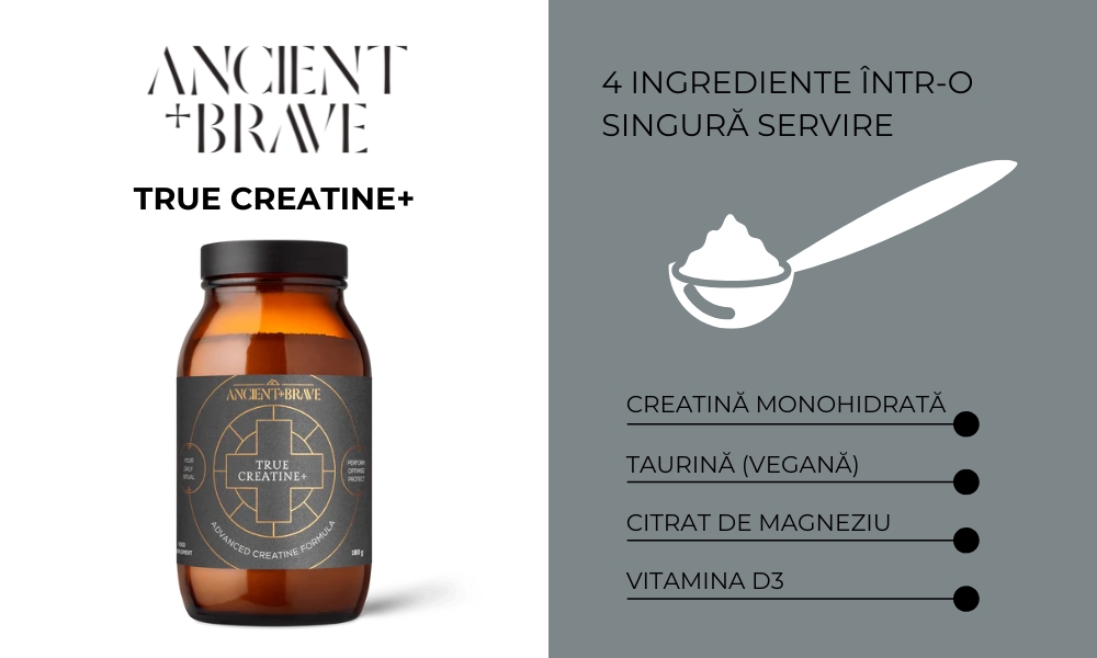 True Creatine+ (180g), Ancient and Brave de la Botaniq.ro - Simte natura!