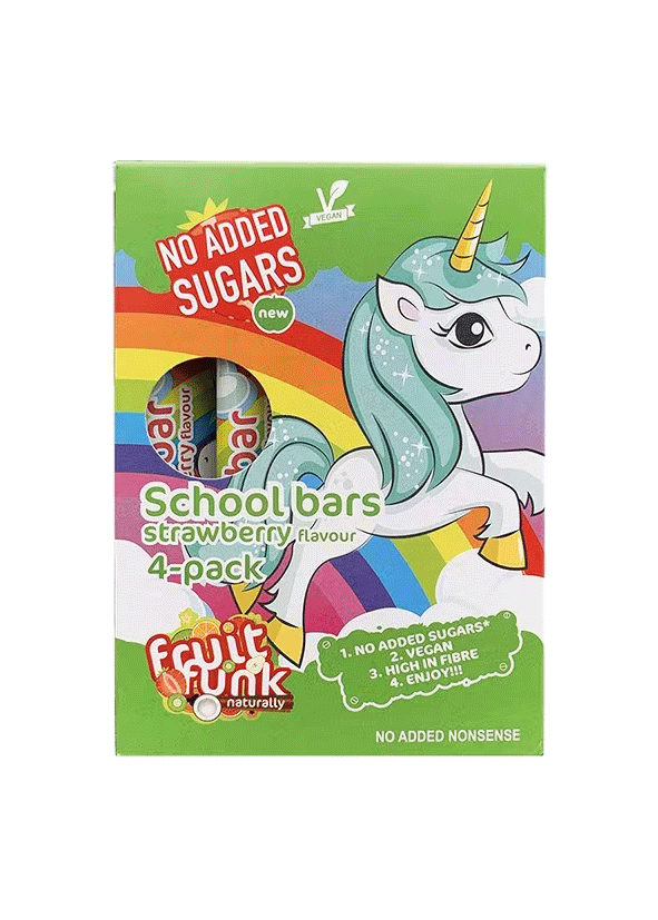 Baton din fructe cu capsuni, Unicorn, vegan, fara zahar 4x20g