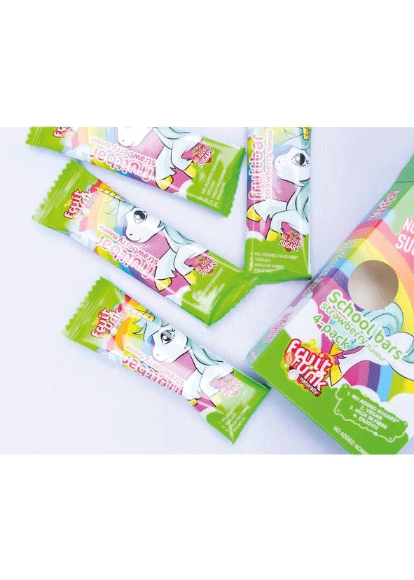 Baton din fructe cu capsuni, Unicorn, vegan, fara zahar 4x20g