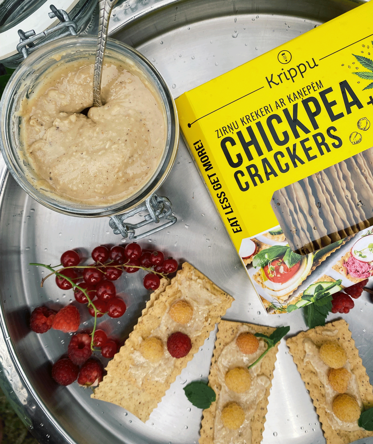 Crackers din naut cu seminte de canepa,BIO, vegan, 80g